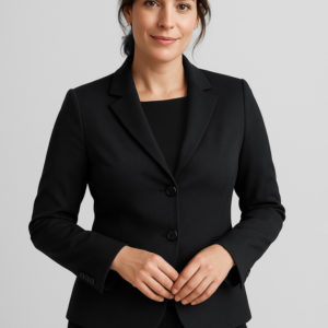 Womens 2 Button Mid Length Jacket (64019)