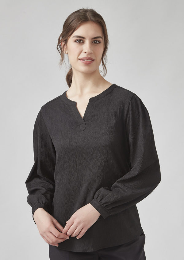 Womens Ruche Long Sleeve Blouse (RU568LL) - Image 3