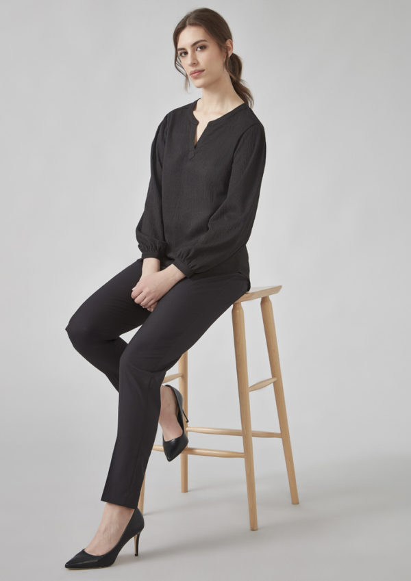 Womens Ruche Long Sleeve Blouse (RU568LL) - Image 2