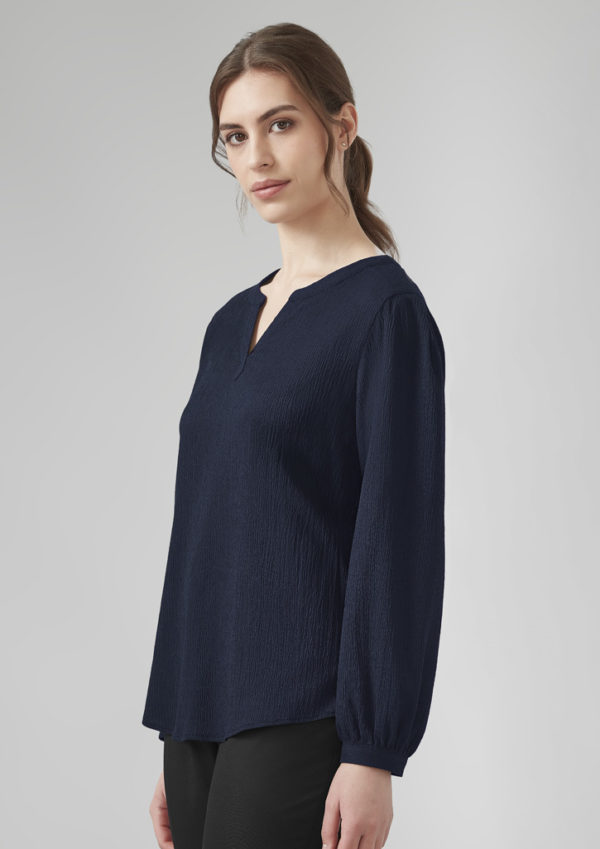 Womens Ruche Long Sleeve Blouse (RU568LL)