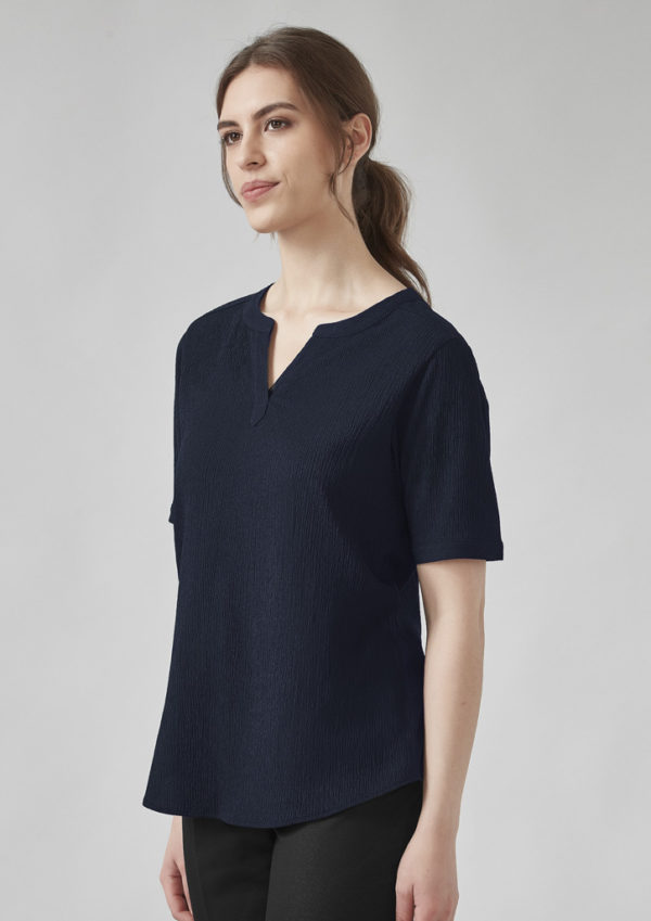 Womens Ruche Short Sleeve Blouse (RU568LS) - Image 7