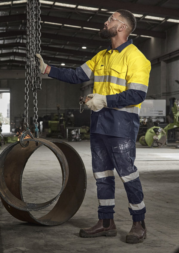 Mens Essential Stretch Taped Cargo Pant - Cuffed (ZP935) - Image 2