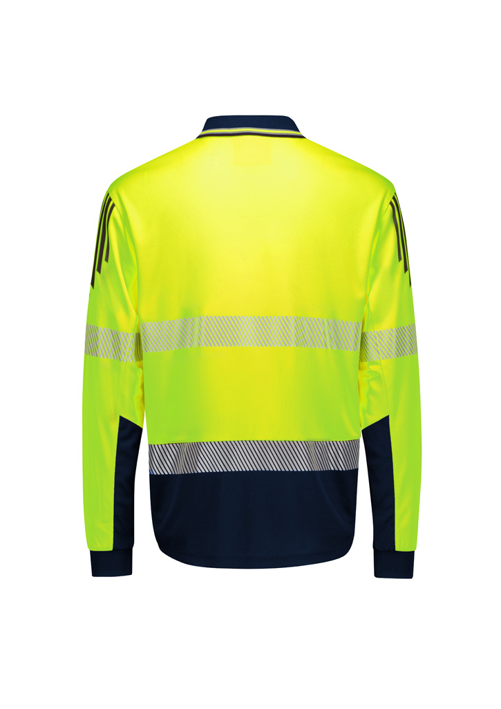 Mens Hi Vis Flux Segmented Tape Long Sleeve Polo (ZH550) - Image 6